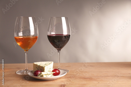 bottle of wine and glass on the table