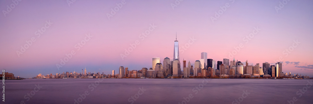 New York City sunset skyline