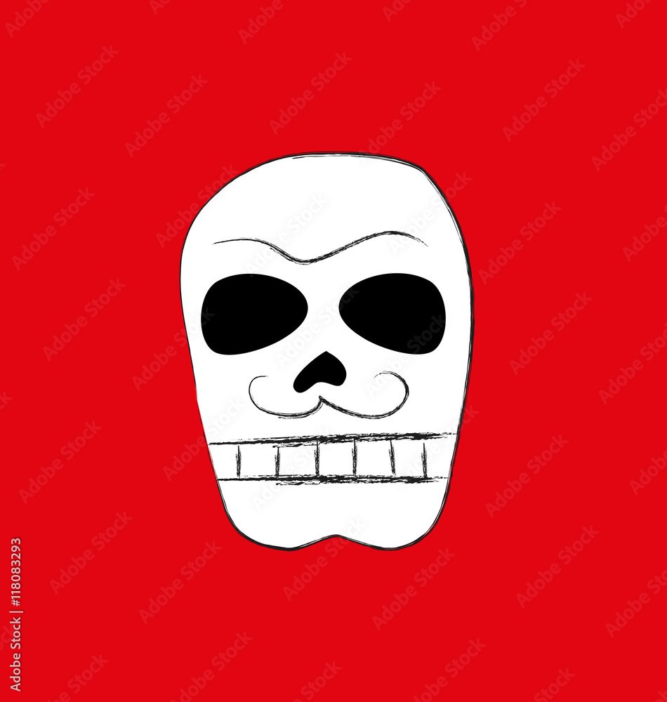 Fototapeta premium skull with mustache
