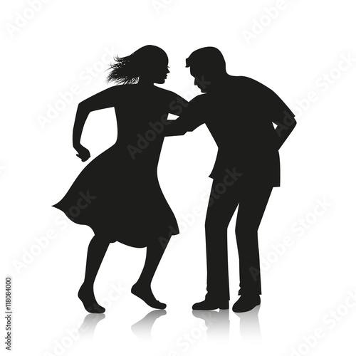 silhouette of couple dancing Latino dance salsa