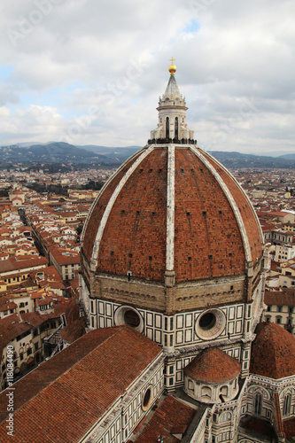 View of the cupola of Il Duomo Cathedral from Campanile tower, Florence 