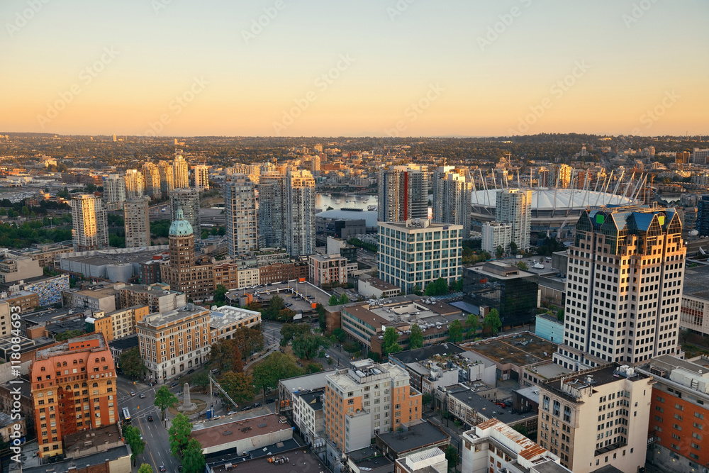 Obraz premium Widok na dach Vancouver
