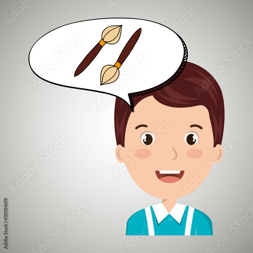 child chat student school vector illustration graphic