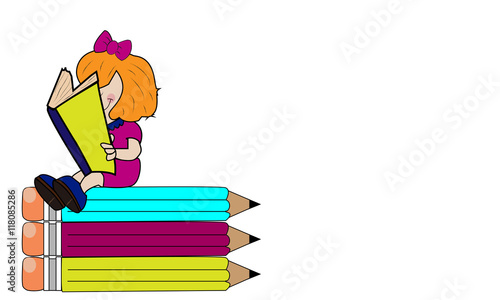 Niña leyendo un libro. 1