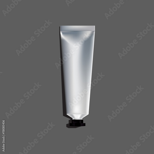 Silver tube with black cap