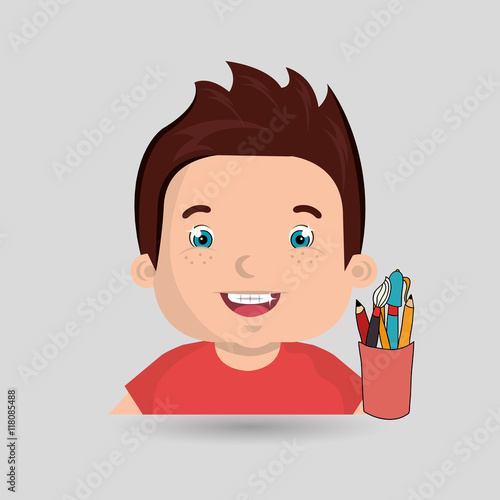 child chat student school vector illustration graphic