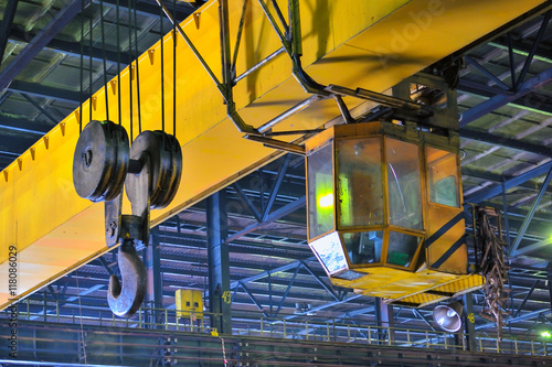 Crane gantry in steel plant photo