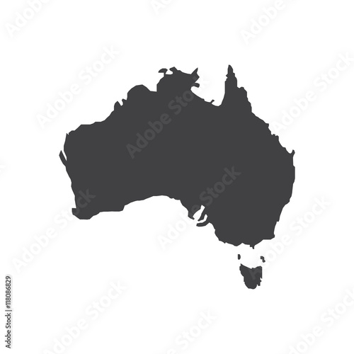 Australia map silhouette illustration