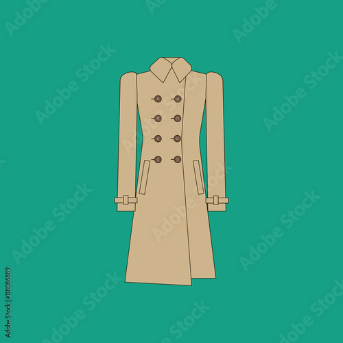 Coat trench illustration