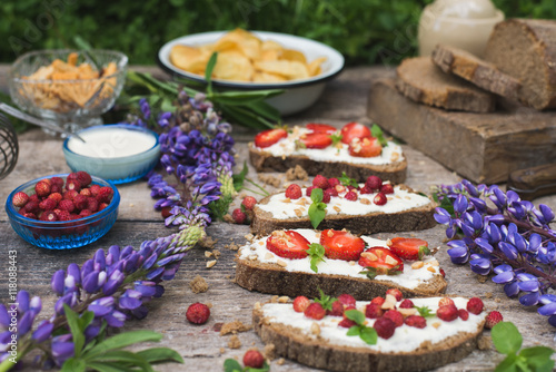 Strawberry Bruschetta with Goat Cheese