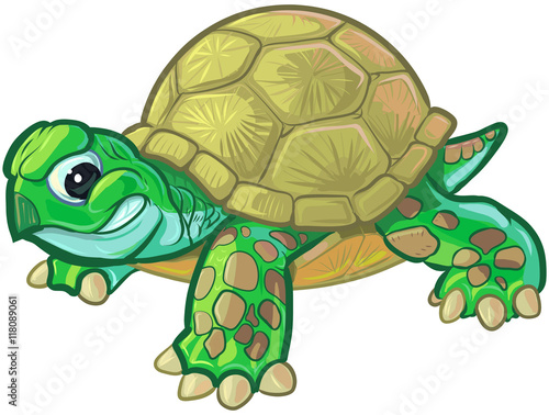 Cute Tough Cartoon Baby Turtle or Tortoise