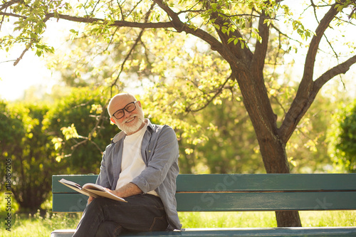older man have good time in the park