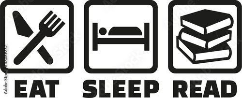 Wallpaper Mural Icons eat sleep read Torontodigital.ca