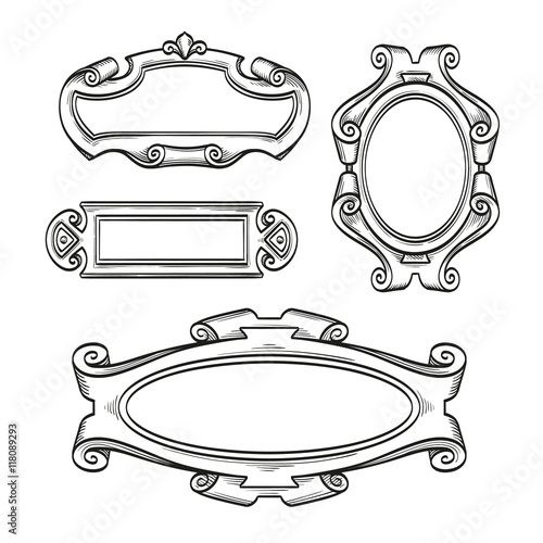 Vintage cartouches isolated