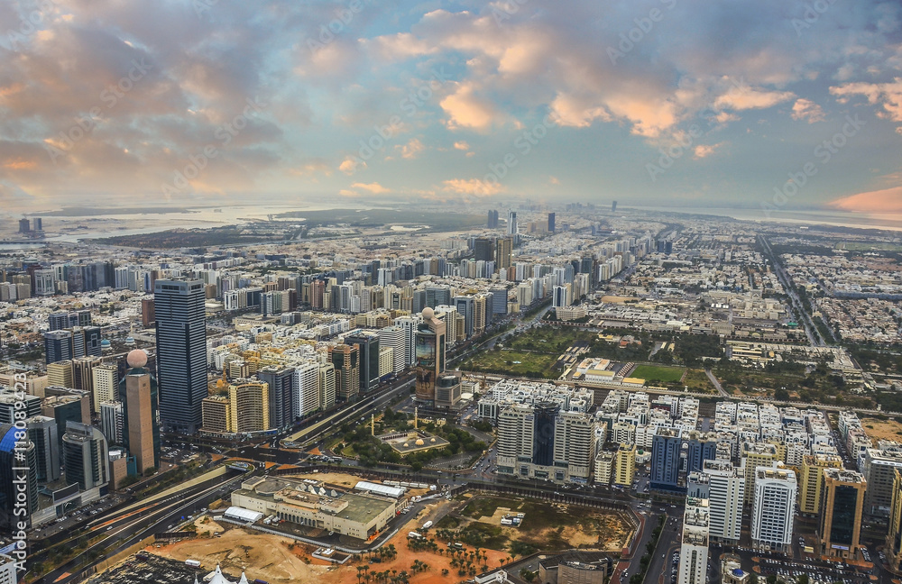 View of Abu Dhabi city, United Arab Emirates by day