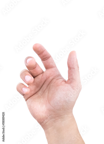hands of a man holding isolated