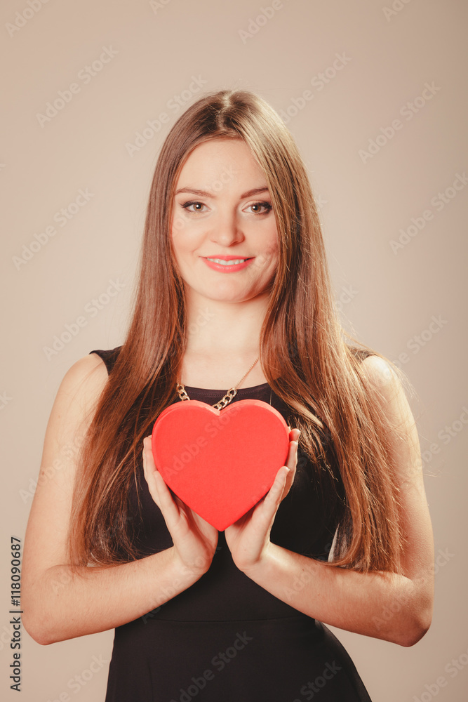 Cute girl with heart Cute girl with heart