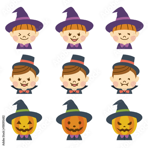 ハロウィン　顔