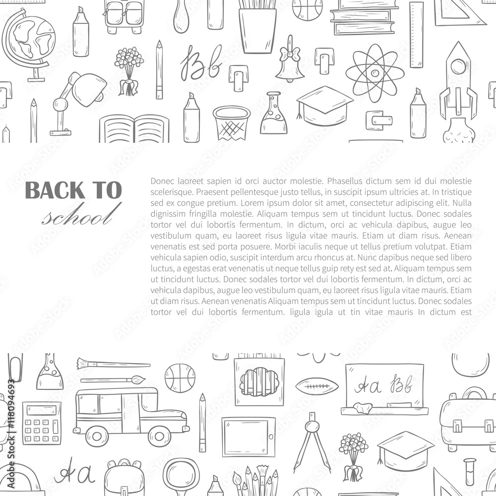 Vector hand drawn back to school background