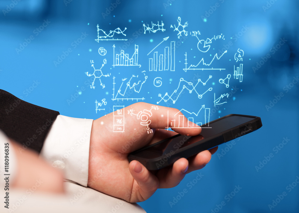 smartphone with business scheme smartphone with business scheme