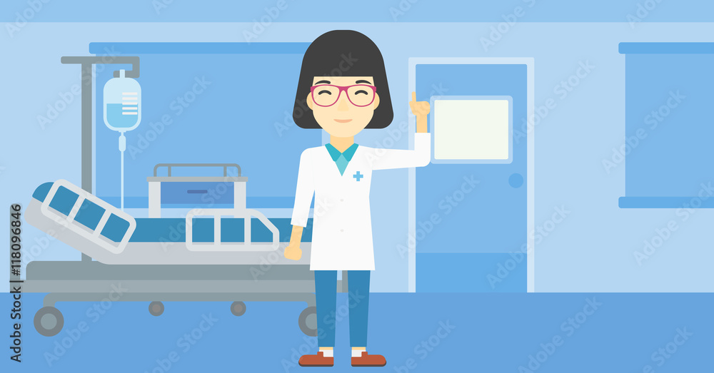 Doctor showing finger up vector illustration. Doctor showing finger up vector illustration.