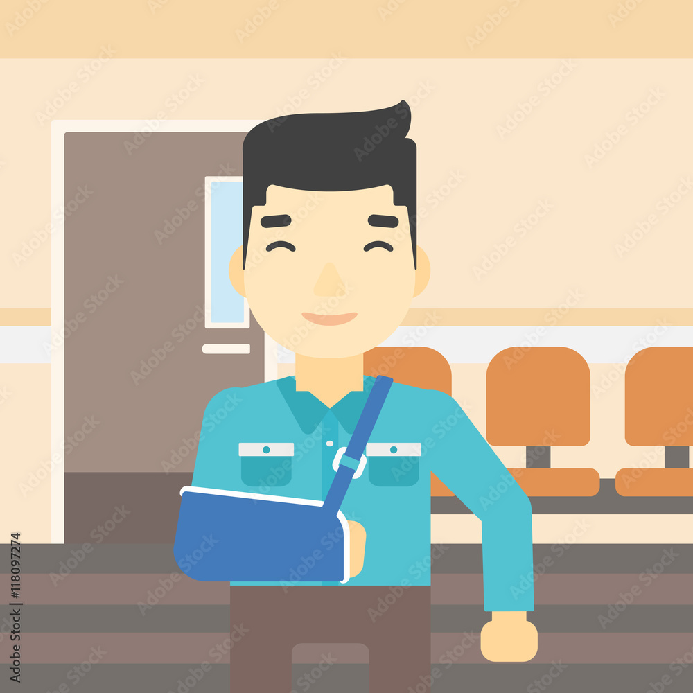 Injured man with broken arm vector illustration. Injured man with broken arm vector illustration.