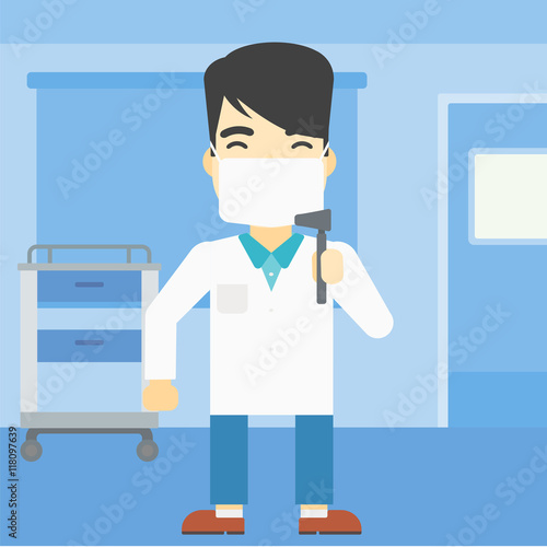Ear nose throat doctor vector illustration.