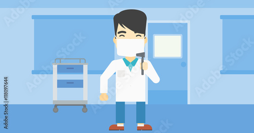 Ear nose throat doctor vector illustration.