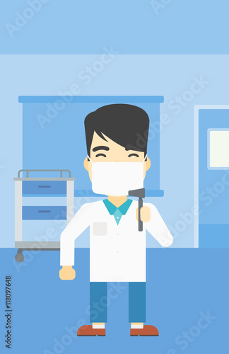 Ear nose throat doctor vector illustration.