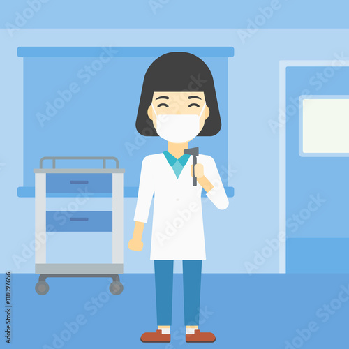 Ear nose throat doctor vector illustration.