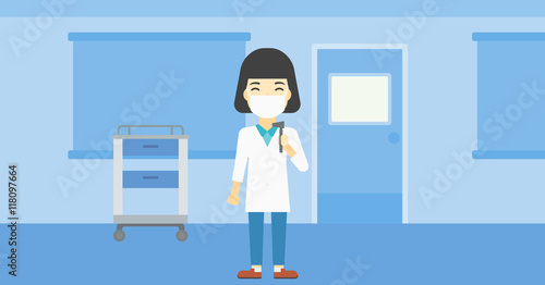 Ear nose throat doctor vector illustration.