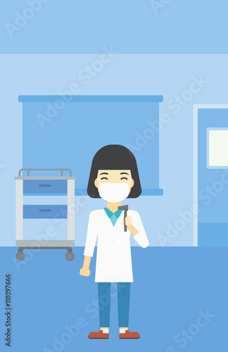 Ear nose throat doctor vector illustration.
