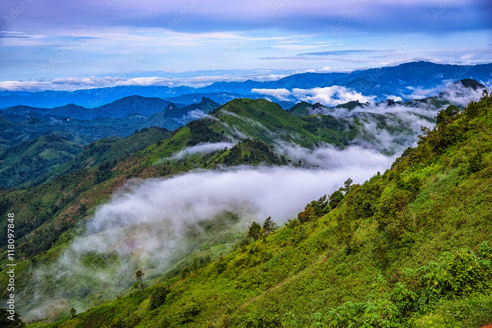Scenery with mountain peaks. Scenery with mountain peaks.