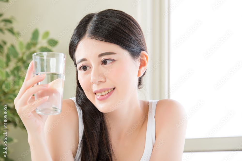 asian woman enjoy the freshness of clean water from perfect envi asian woman enjoy the freshness of clean water from perfect envi