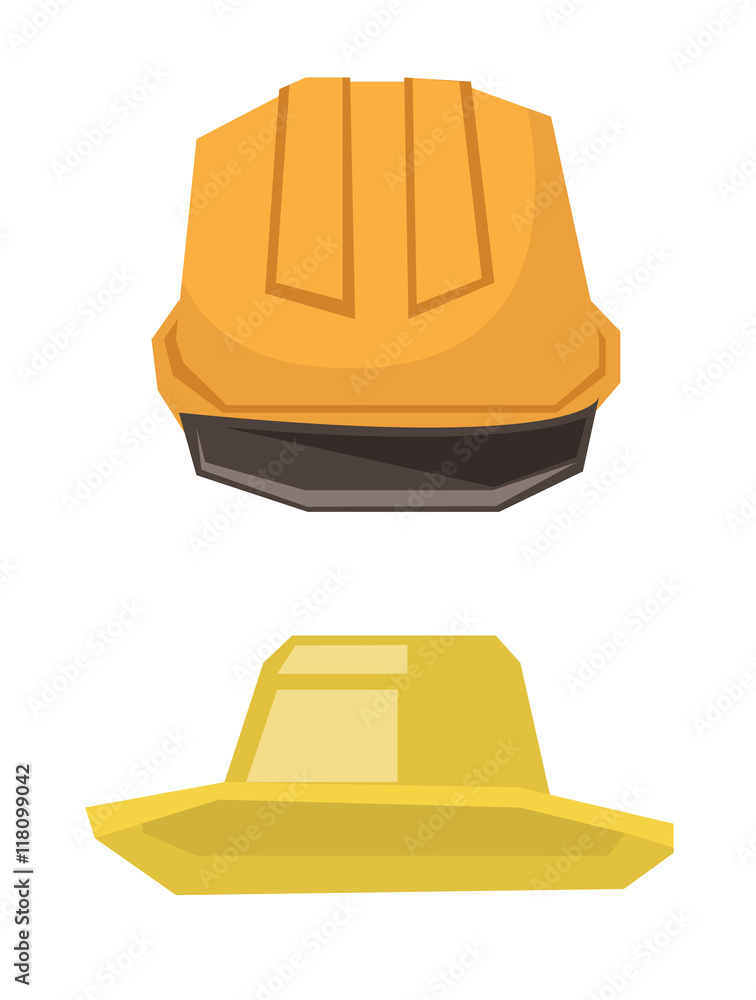 Hard hat and summer hat vector illustration Hard hat and summer hat vector illustration