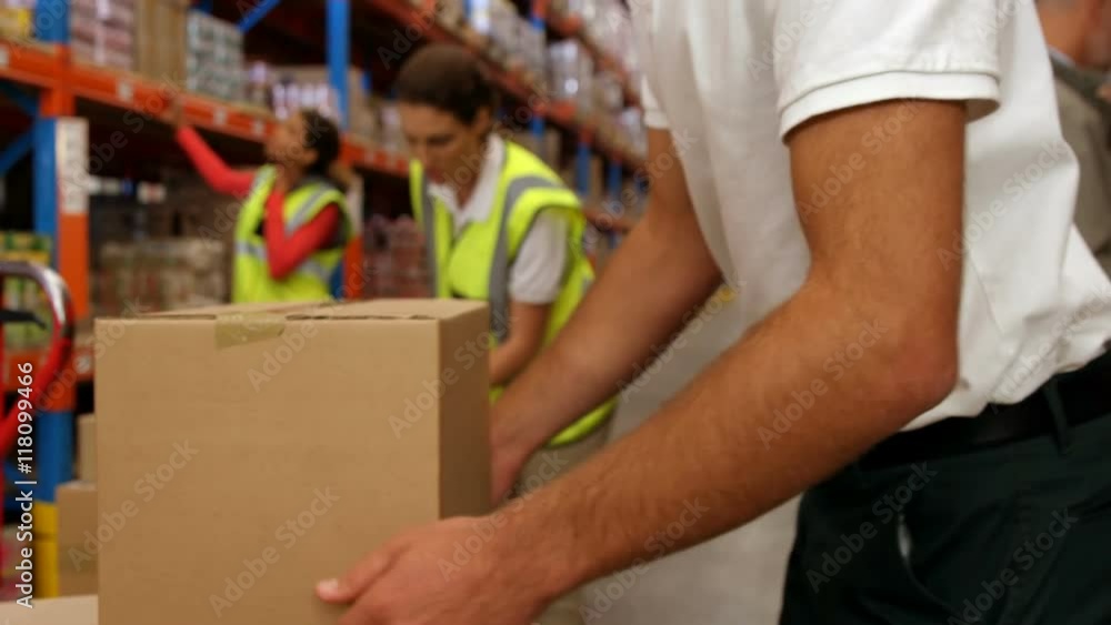 Warehouse worker suffering on his back
