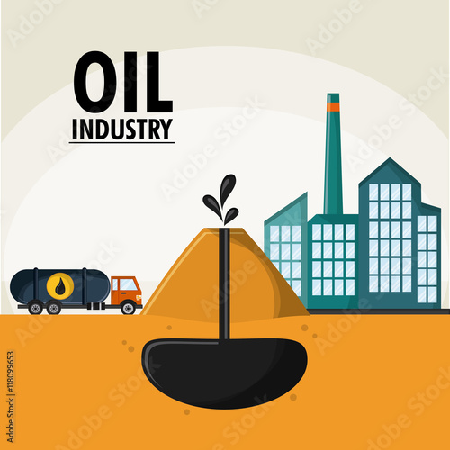earth explossion truck oil industry production petroleum icon, Vector illustration