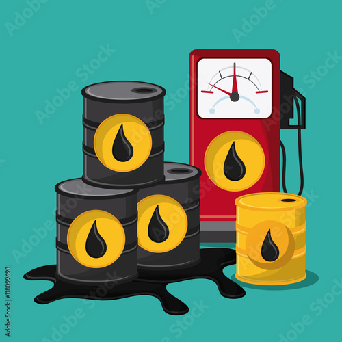 barrel drop dispenser oil industry production petroleum icon, Vector illustration