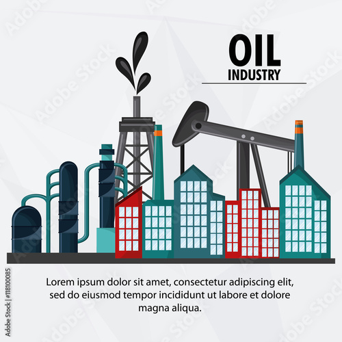 tower oil pump industry production petroleum icon, vector illustration