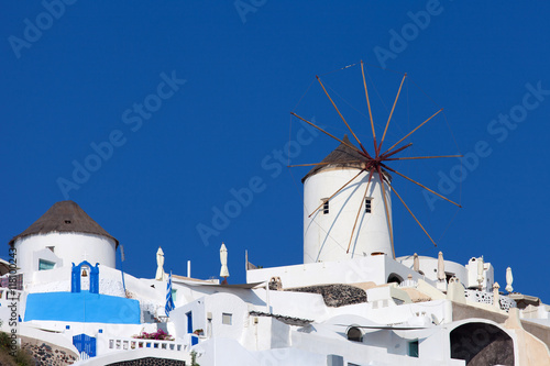 White houses and blue domes of Oia, Santorini.