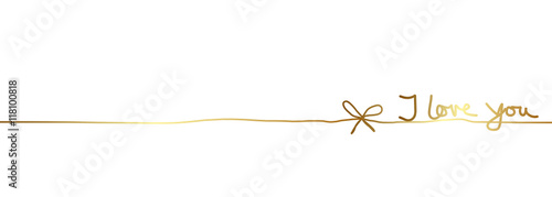 Gold Schleife Band Banner I Love You  