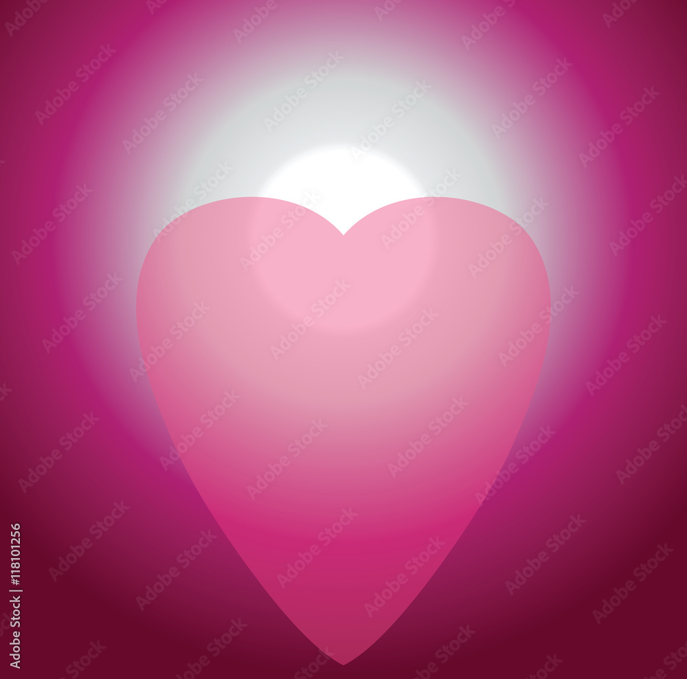 The dawn of love.Romantic logo, the symbol of kind and gentle heart, of love and mercy emblem. Art design for Valentine's day and card, web, banner, poster, flyer, brochure