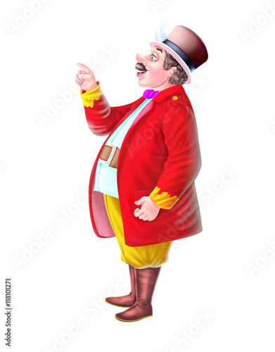 Fat man in a red coat
