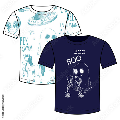 Couple T-shirts with prints mystical.