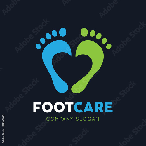 Foot logo, foot care logo template