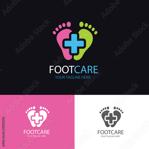 Foot logo, foot care logo template