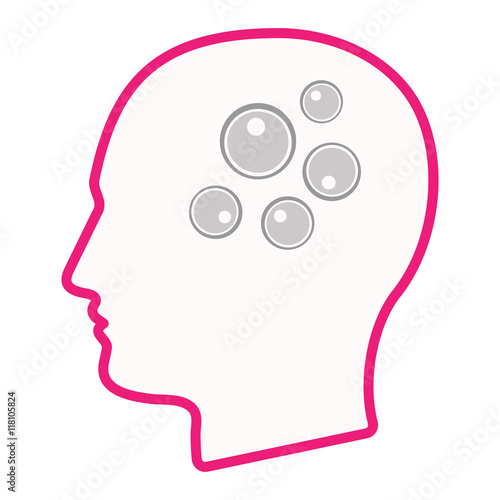 Isolated male head silhouette icon with oocytes
