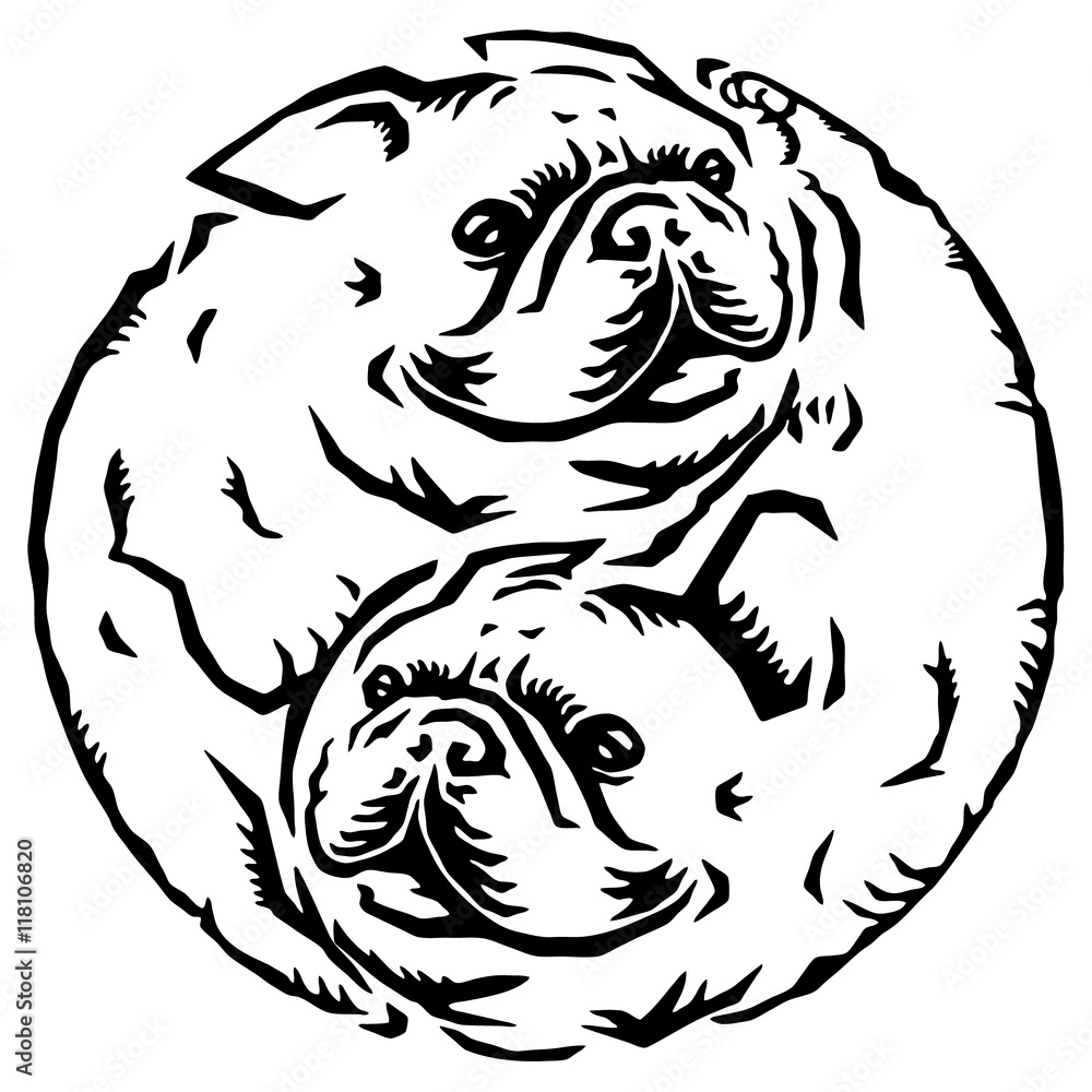 French Bulldogs YinYang logo