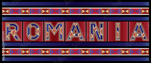 Marquetry Style Onamental Happy New Year Typography Greeting Car