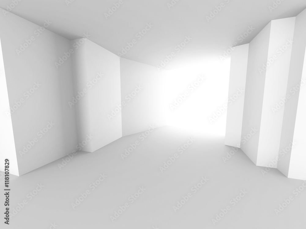 Abstract white architecture background. Empty futuristic interio Abstract white architecture background. Empty futuristic interio